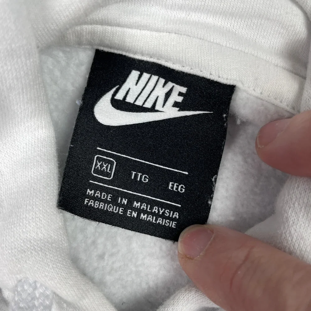 Nike Hoodie Mens XXL White Sportswear Club Fleece Pullover BV2654-100